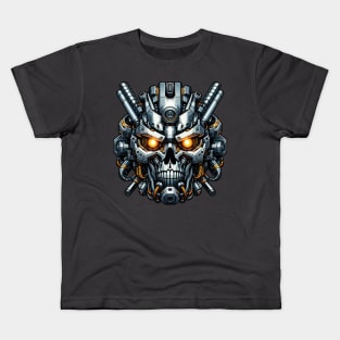 Biomech Skull S01 D30 Kids T-Shirt